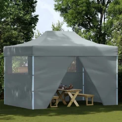 Tuin & Gazon*vidaXL Partytent met 4 zijwanden inklapbaar 3x4 m staal Antraciet
