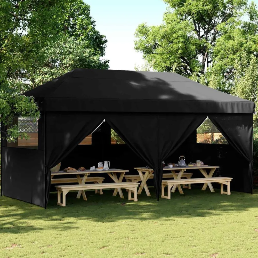 Tuin & Gazon*vidaXL Partytent 292 x 580 x 315 cm Oxford Stof Zwart