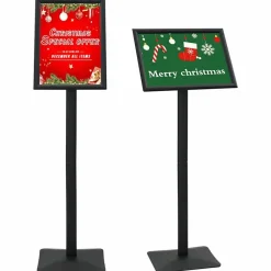 Detailhandel*vidaXL Pedestal Posterstand Zilver a3 Gietijzer Zwart