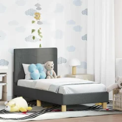 Peuterbedframe met hoofdbord 70 x 140 cm Stof>vidaXL Hot
