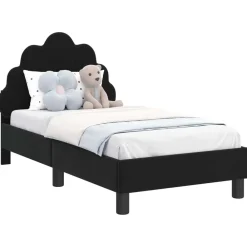 Peuterbedframe met hoofdbord 70 x 140 cm Fluweel>vidaXL Hot