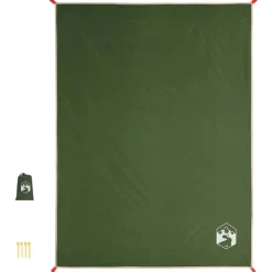 Buitensport*vidaXL Picknickkleed met haringen 205x155 cm Groen
