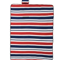 Picknickkleed opvouwbaar strepen 200x150 cm fluweel blauw>vidaXL New