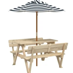 Picknicktafel voor 4 kinderen met parasol massief vurenhout>vidaXL Best
