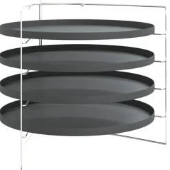 Keuken & Eetkamer*vidaXL Pizzapannen 4 st met rek Ø 28 cm staal
