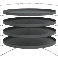 Keuken & Eetkamer*vidaXL Pizzapannen 4 st met rek Ø 28 cm staal