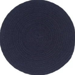 Linnengoed*vidaXL Placemats 4 st rond 38 cm katoen effen Marineblauw