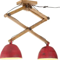 Verlichting*vidaXL Plafondlamp 25 W E27 29x18x85 cm verweerd Rood