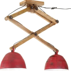 Verlichting*vidaXL Plafondlamp 25 W E27 29x18x85 cm verweerd Rood