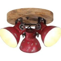Verlichting*vidaXL Plafondlamp 25 W E27 35x35x25 cm verweerd Rood