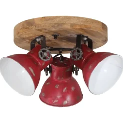 Verlichting*vidaXL Plafondlamp 25 W E27 35x35x25 cm verweerd Rood