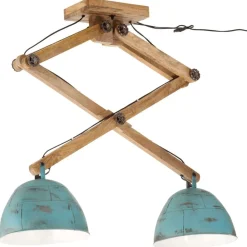 Verlichting*vidaXL Plafondlamp 25 W E27 29x18x85 cm verweerd Blauw