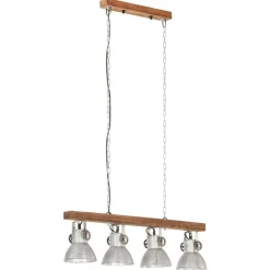 Plafondlamp industrieel E27 mangohout zilverkleurig><noscript><img width=