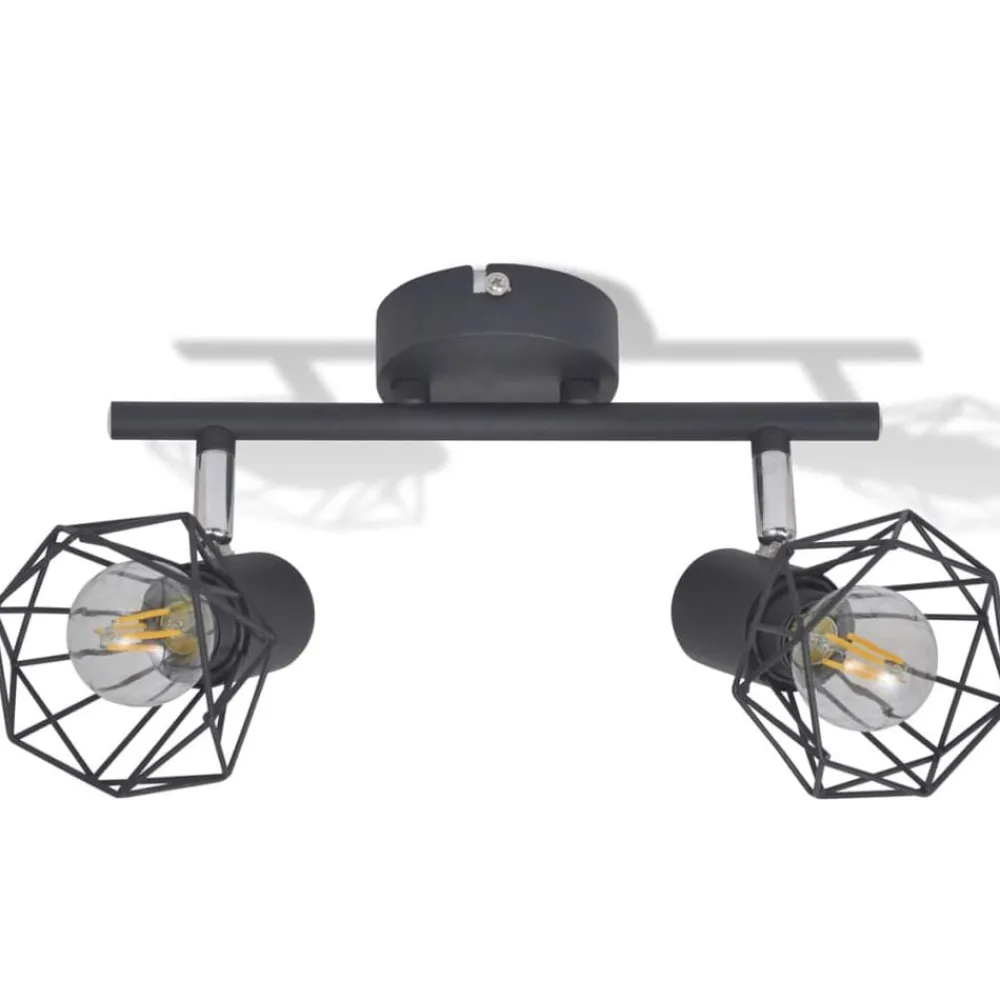 Plafondlamp met 2 LED's industriële stijl zwart>vidaXL Sale
