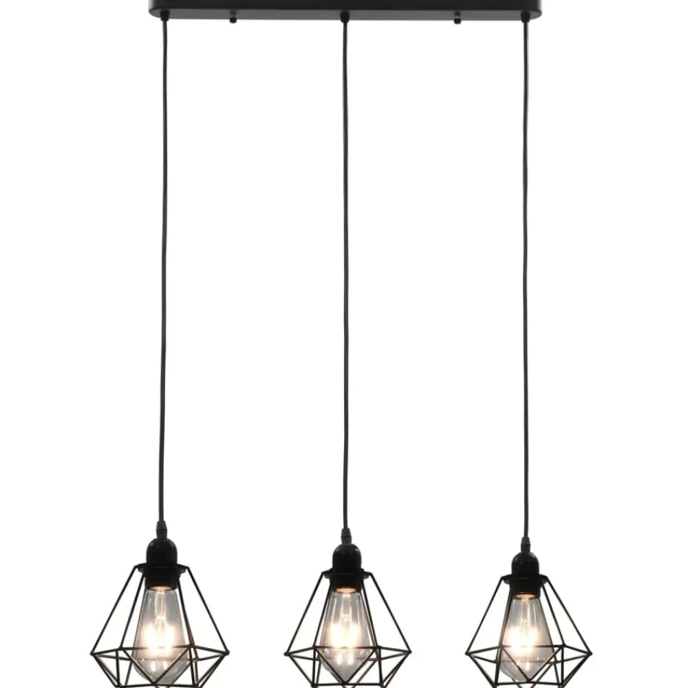 Plafondlamp met diamantvormig 3xE27 zwart>vidaXL Discount