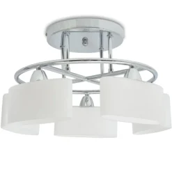 Verlichting*vidaXL Plafondlamp met ellipsvormige glazen kappen 5xE14 200W
