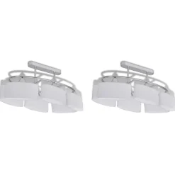 Plafondlamp met ellipsvormige glazen kappen 2 st E14>vidaXL Online