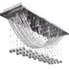 Verlichting*vidaXL Plafondlamp met glinsterende glas kristallen kralen 8xG9 29 cm
