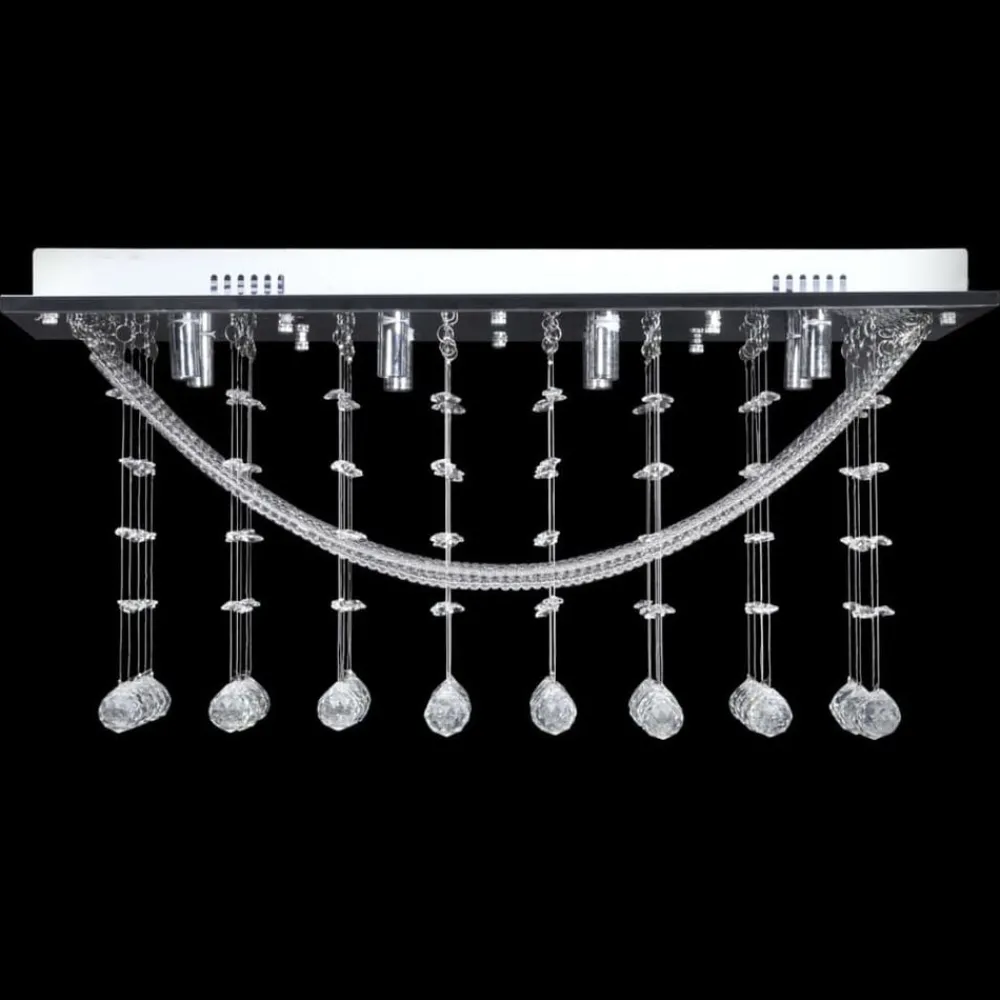 Verlichting*vidaXL Plafondlamp met glinsterende glas kristallen kralen 8xG9 29 cm