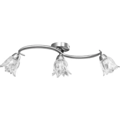 Verlichting*vidaXL Plafondlamp met glazen tulpvormige kappen 3xE14 transparant