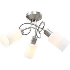 Verlichting*vidaXL Plafondlamp met keramieke cilindervormige kappen 3xE14 wit