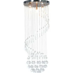 Verlichting*vidaXL Plafondlamp met kristallen kralen spiraal G9 zilverkleurig