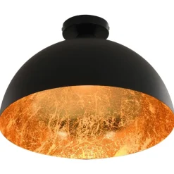 Verlichting*vidaXL Plafondlampen 2 st halfrond E27 zwart en goudkleurig