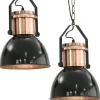 Verlichting*vidaXL Plafondlampen 2 st rond E27 zwart