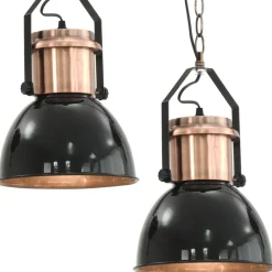 Verlichting*vidaXL Plafondlampen 2 st rond E27 zwart