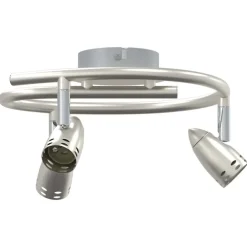 Verlichting*vidaXL Plafondspot met schijnwerpers Nikkel 27 x 10 x 12 cm Metaal