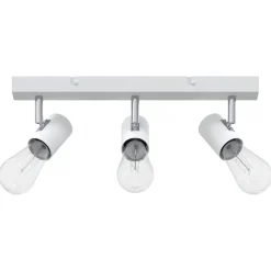 Verlichting*vidaXL Plafondspot met schijnwerpers 38 x 6,5 x 11,5 cm Metaal Wit