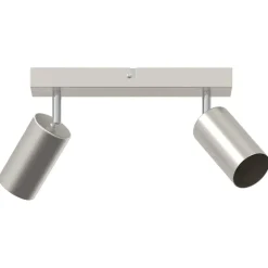Verlichting*vidaXL Plafondspot met schijnwerpers Nikkel 26 x 6 x 16 cm Metaal Geborsteld nikkel
