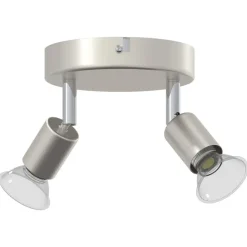 Plafondspot met schijnwerpers Nikkel 12 x 8 cm Staal><noscript><img width=