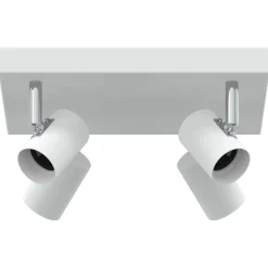 Verlichting*vidaXL Plafondspot met schijnwerpers 26,5 x 26 x 11,5 cm Metaal Wit