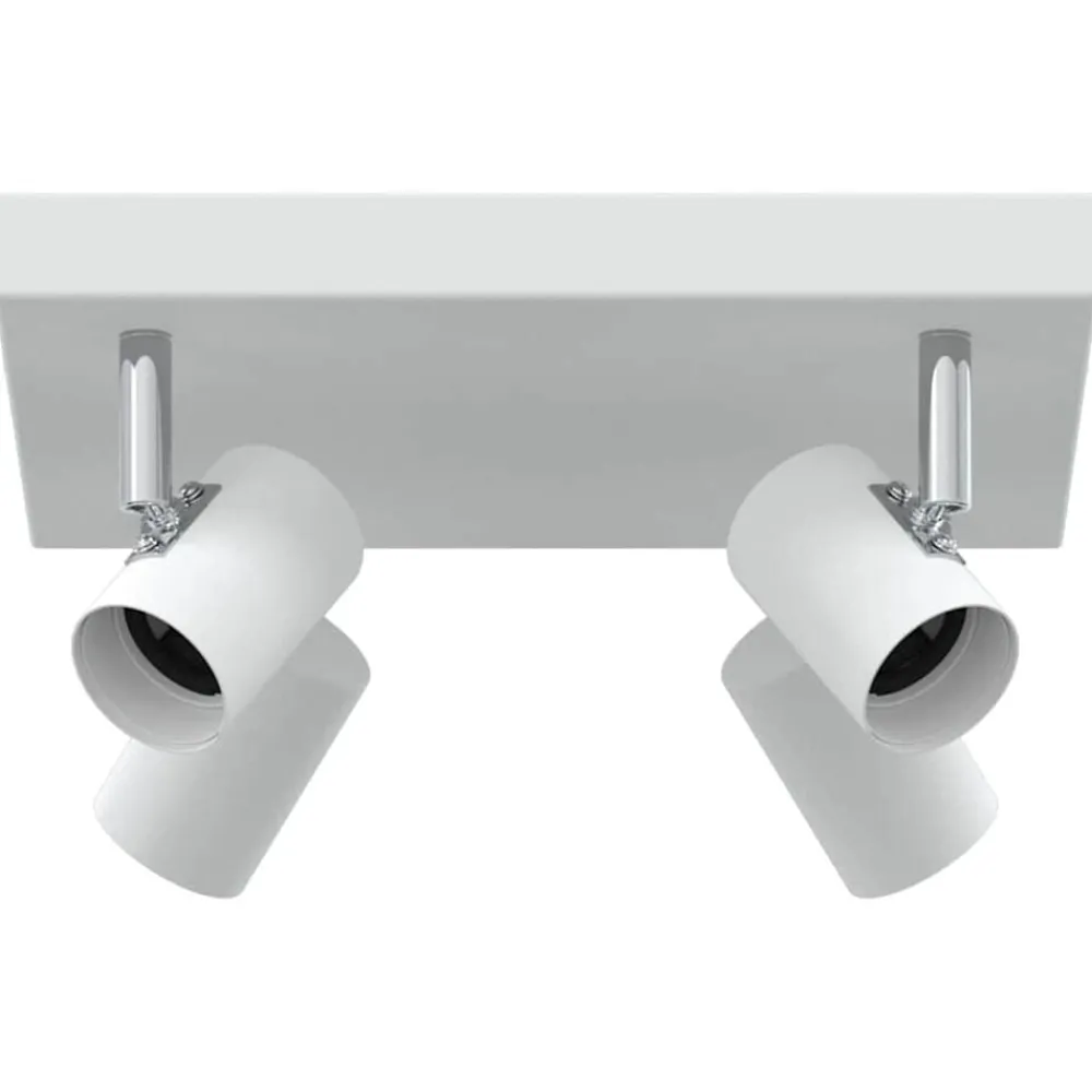 Verlichting*vidaXL Plafondspot met schijnwerpers 26,5 x 26 x 11,5 cm Metaal Wit