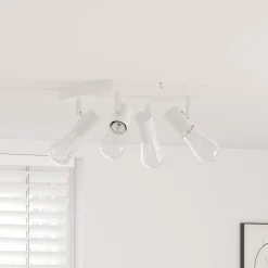Verlichting*vidaXL Plafondspot met schijnwerpers 26,5 x 26 x 11,5 cm Metaal Wit