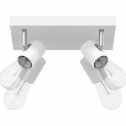 Verlichting*vidaXL Plafondspot met schijnwerpers 26,5 x 26 x 11,5 cm Metaal Wit