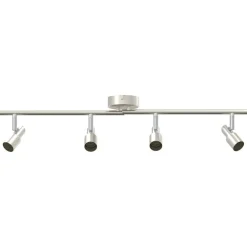 Verlichting*vidaXL Plafondspot met schijnwerpers Nikkel 70 x 9 x 12,5 cm Staal