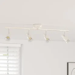 Verlichting*vidaXL Plafondspot met schijnwerpers Nikkel 70 x 9 x 12,5 cm Staal