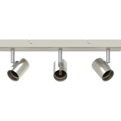 Verlichting*vidaXL Plafondspot met schijnwerpers Nikkel 38 x 6,5 x 11,5 cm Metaal Borstelkoper
