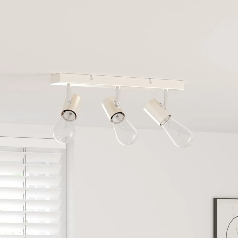 Verlichting*vidaXL Plafondspot met schijnwerpers Nikkel 38 x 6,5 x 11,5 cm Metaal Borstelkoper