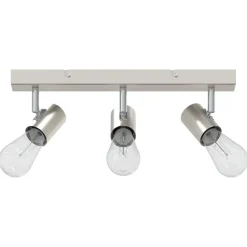 Verlichting*vidaXL Plafondspot met schijnwerpers Nikkel 38 x 6,5 x 11,5 cm Metaal Borstelkoper