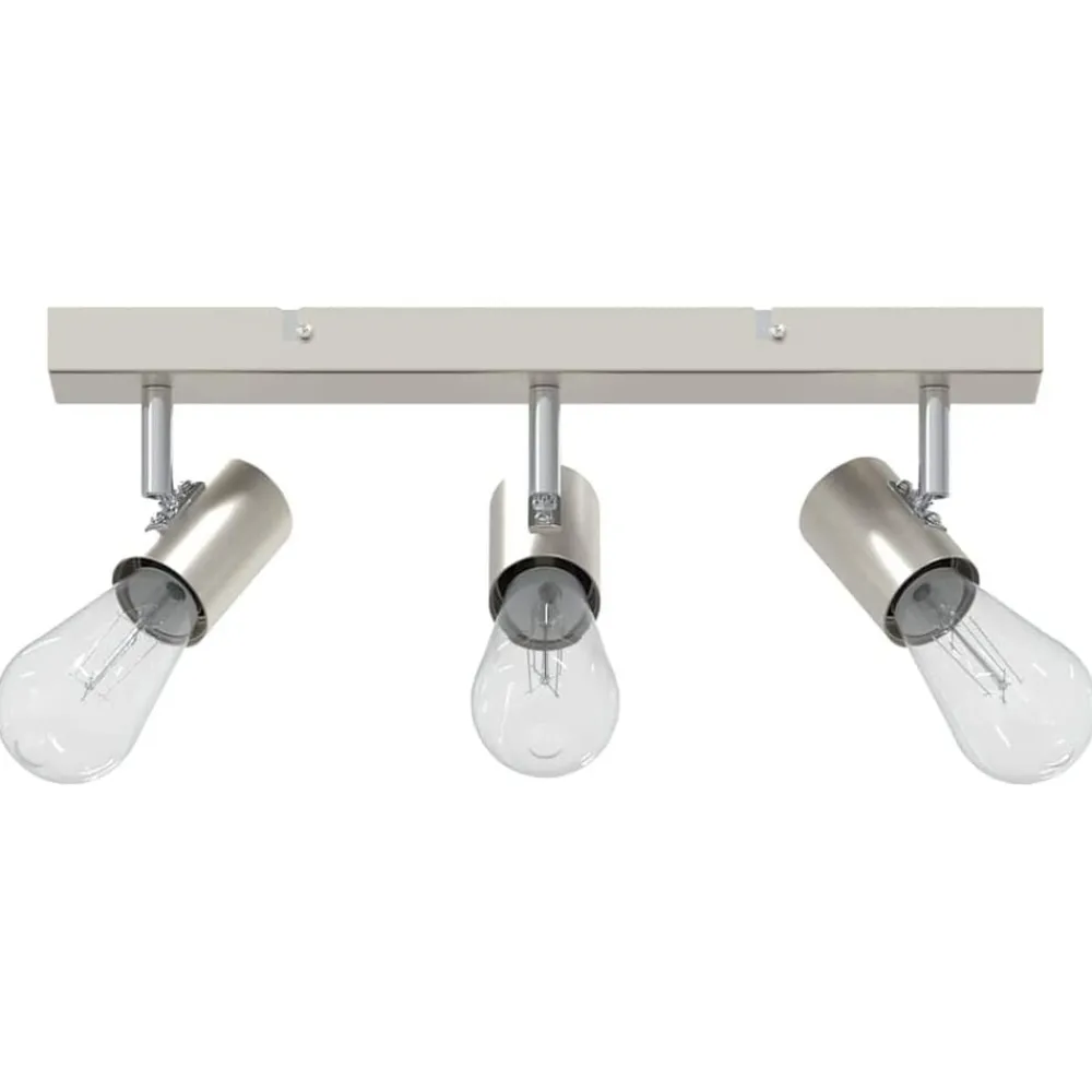 Verlichting*vidaXL Plafondspot met schijnwerpers Nikkel 38 x 6,5 x 11,5 cm Metaal Borstelkoper