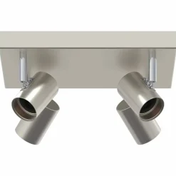 Verlichting*vidaXL Plafondspot met schijnwerpers Nikkel 26,5 x 26 x 11,5 cm Metaal Geborsteld nikkel