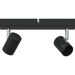 Verlichting*vidaXL Plafondspot met schijnwerpers 26 x 6,5 x 11,5 cm Metaal Zwart