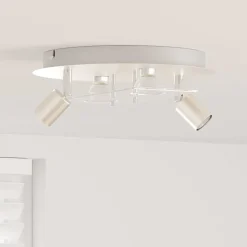 Plafondspot Nikkel 29 x 29 x 11 cm Staal en Glas>vidaXL Hot