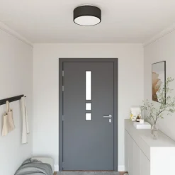 Verlichting*vidaXL Plafonnière met schijnwerpers 30 x 30 x 13,5 cm Stof Zwart