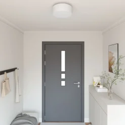 Verlichting*vidaXL Plafonnière met schijnwerpers 30 x 30 x 13,5 cm Stof Wit