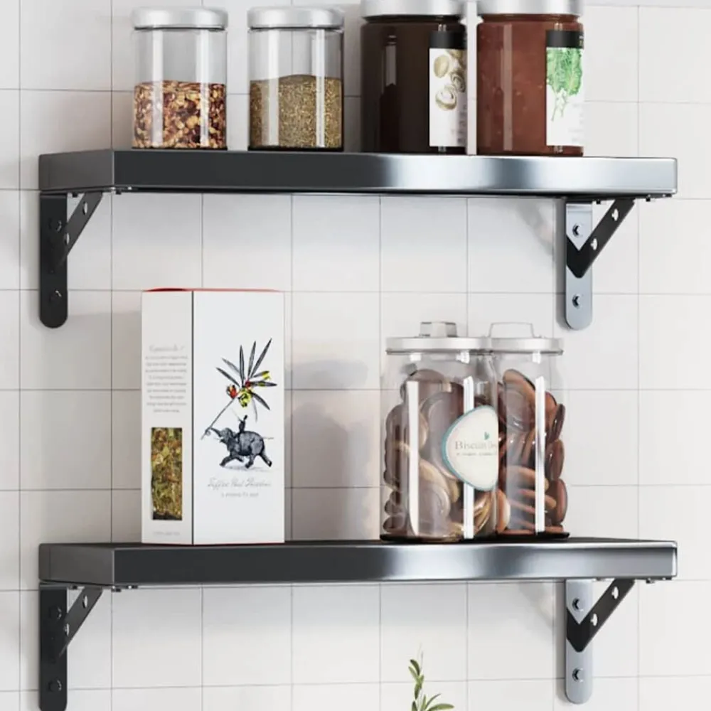 Plankdragers 4 st 15x2,5x11,5 cm roestvrijstaal>vidaXL Discount