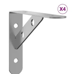 Plankdragers 4 st 15x2,5x11,5 cm roestvrijstaal kleurig>vidaXL Hot